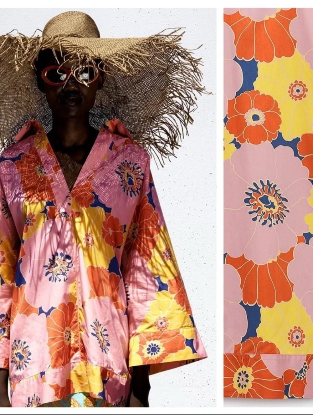 Zara Oversized Floral Tunic Top